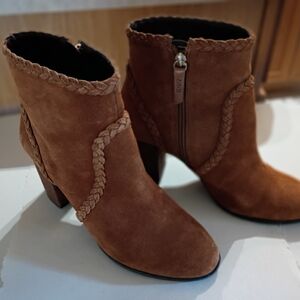 SCHUTZ Brown Braided Suede Ankle Boots